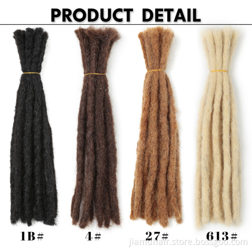 straight handmade dreadlocks hair extensions black reggae synthetic crochet braiding hair for women and men dreadlock Human Hair